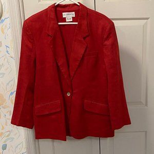 Liz Claiborne Red Linen Blazer